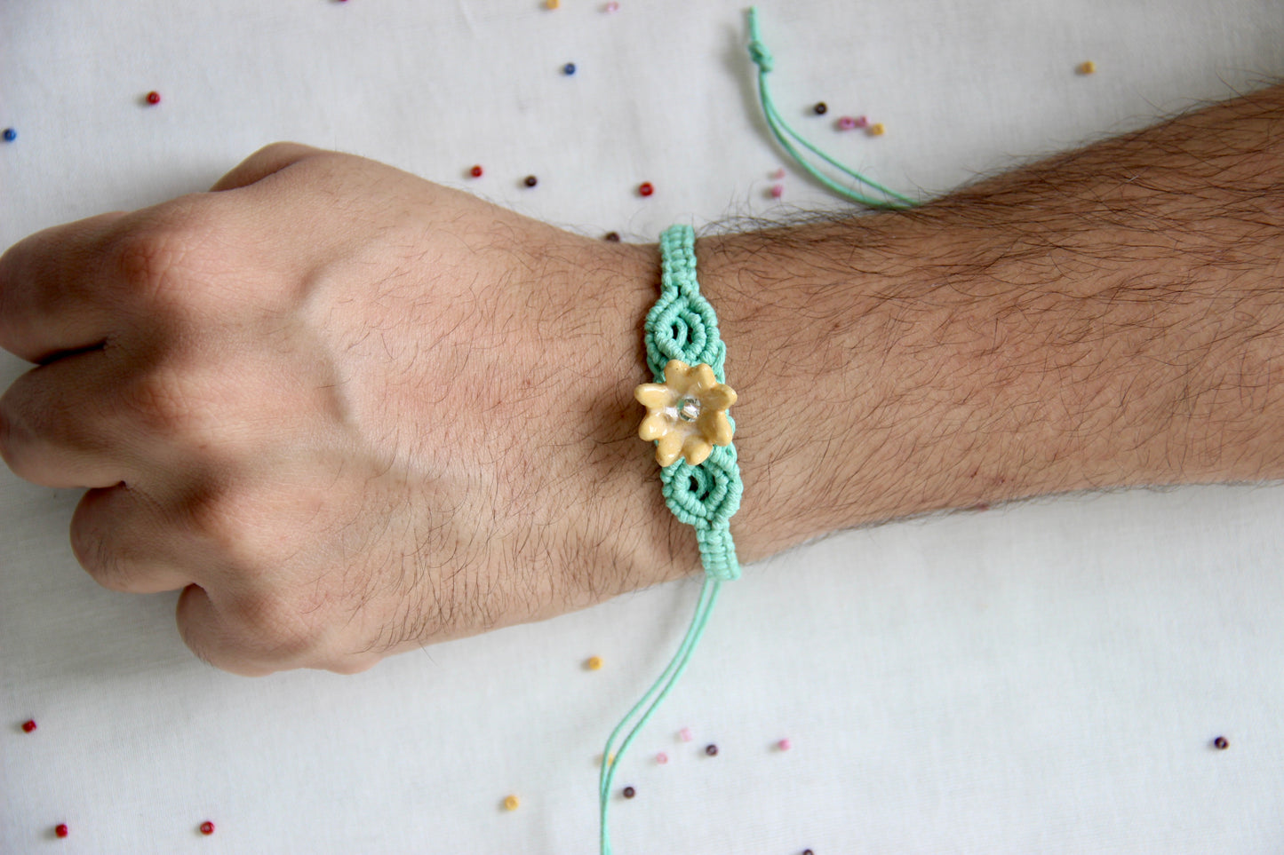 Bloom Charm Woven Bracelet Single Rakhi | Honey Petal