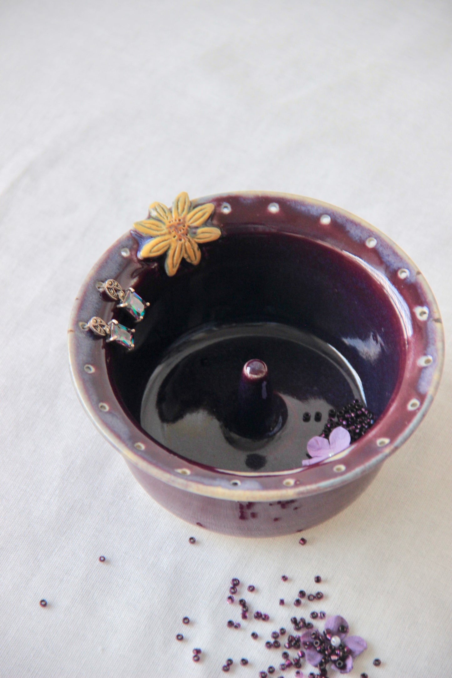 Ceramic Jewellery Holder | Moonlit Daisy