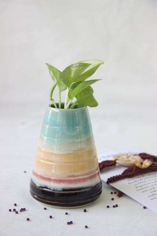 Handmade Ceramic Desk Pot | Morning to Night