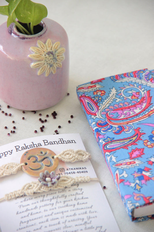 Blessing & Bloom Set - Couple Rakhi for Bhaiya & Bhabhi | Orchid Pearl