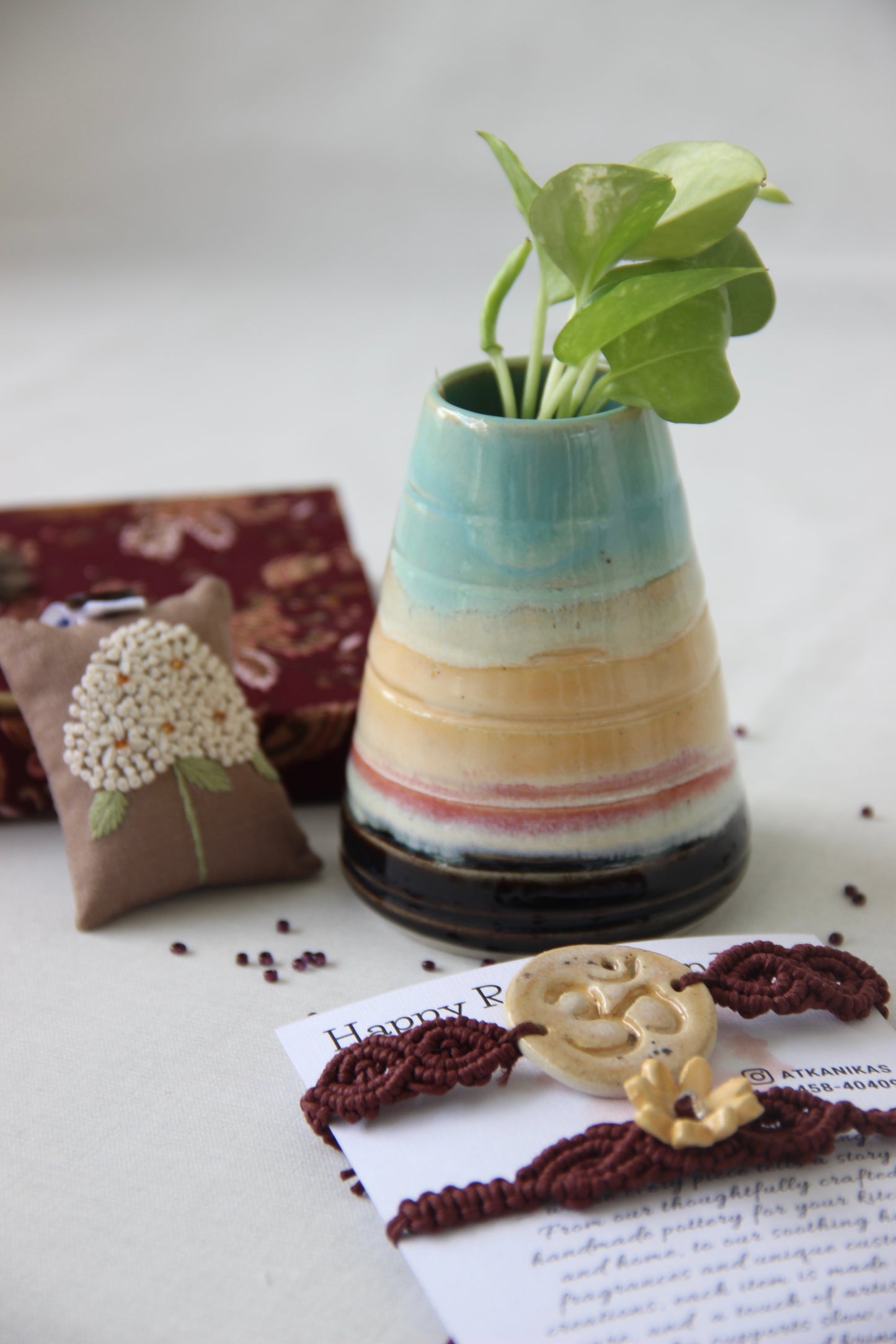 Handmade Ceramic Desk Pot | Morning to Night