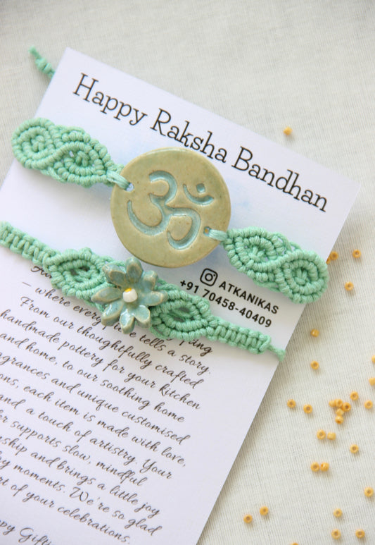 Blessing & Bloom Set - Couple Rakhi for Bhaiya & Bhabhi | Mint Meadow