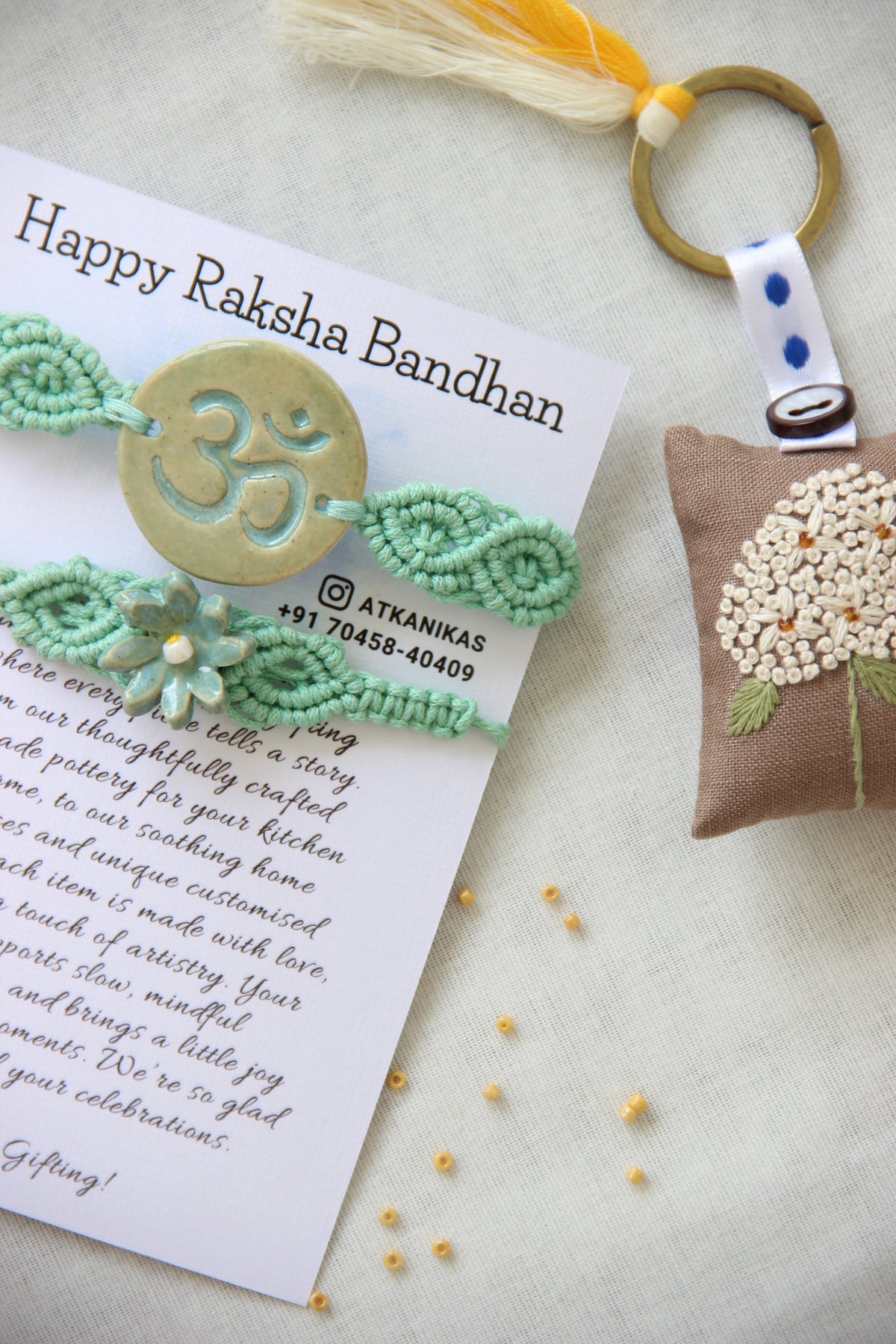 Blessing & Bloom Rakhi Set | Mint Meadow