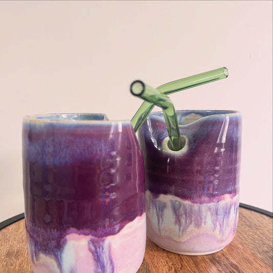 Drippy Tumbler with the Glass straw | Purple