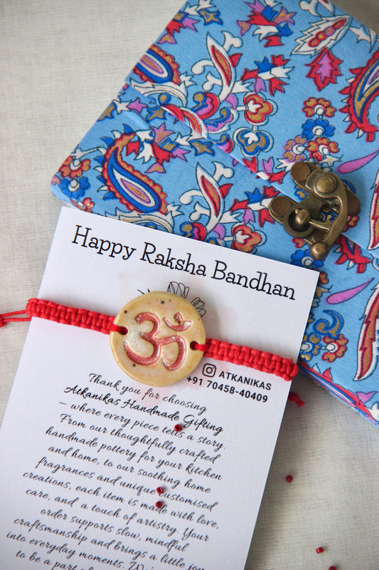 Om Charm Single Rakhi | Sacred Red