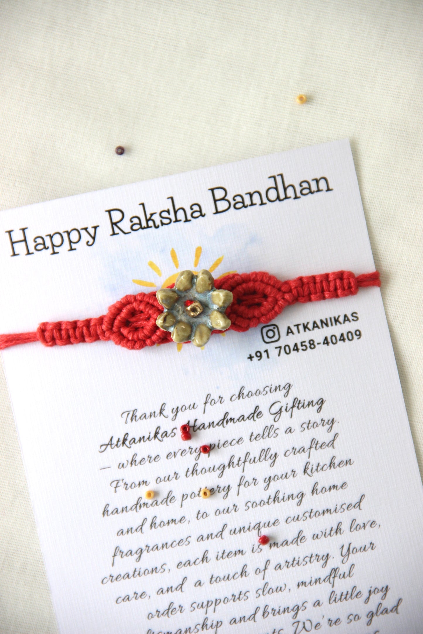 Bloom Charm Woven Bracelet Single Rakhi | Ember Bloom