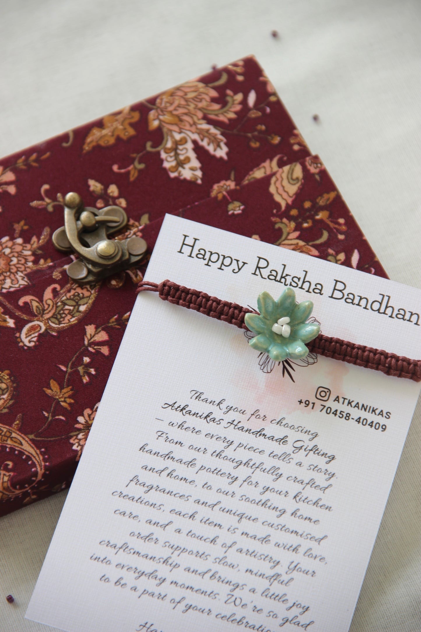Hand Block Printed Pocket Diary - Merlot