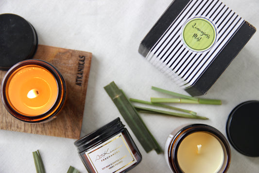 Amber Jar Candle | Lemongrass Mist