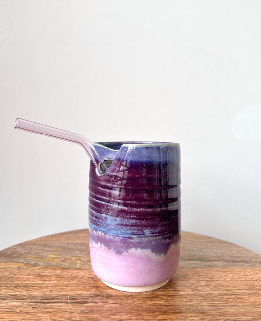 Drippy Tumbler with the Glass straw | Purple