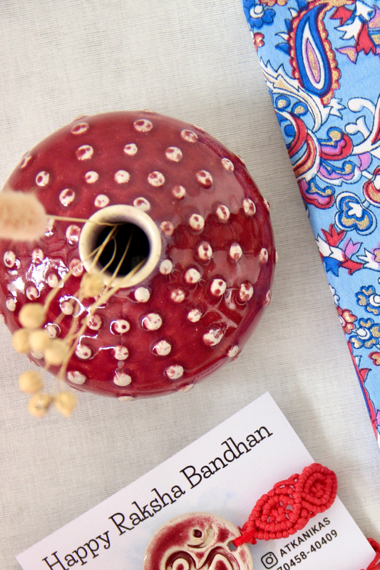 Handmade Ceramic Desk Pot | Textured Red