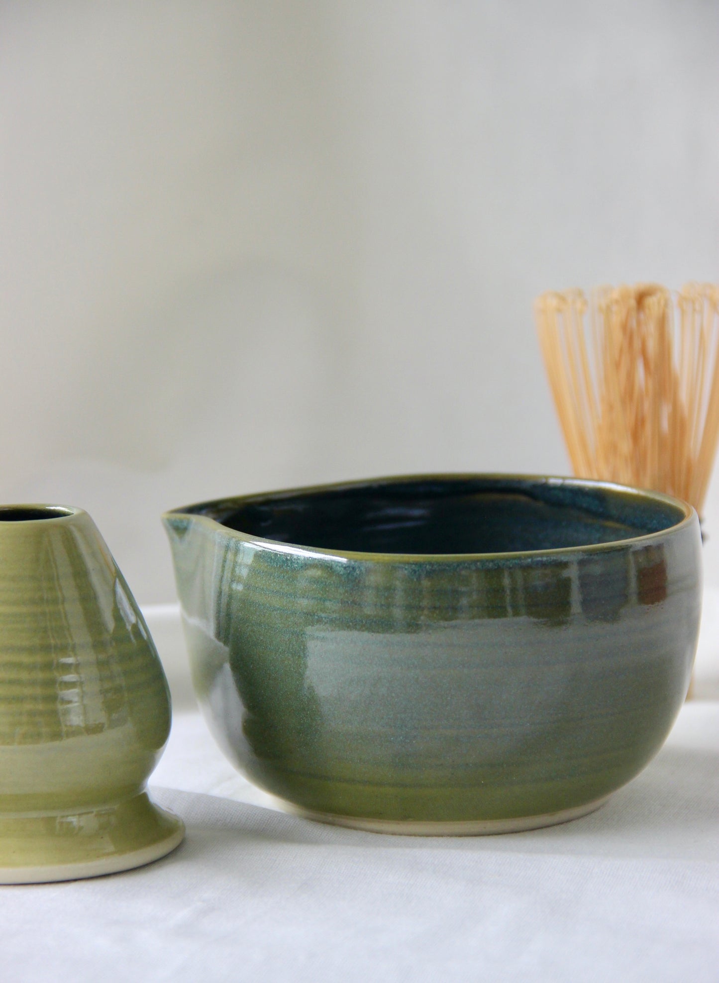 Artisan Matcha Bowl Set | Sage Green