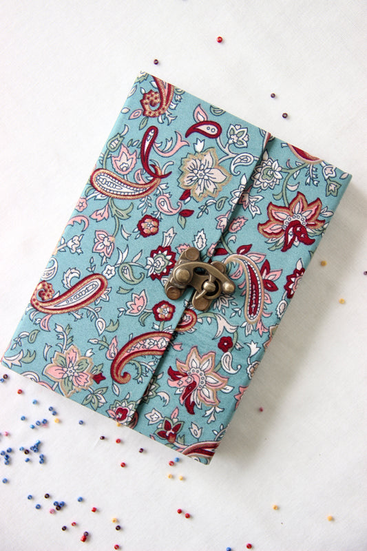 Hand Block Printed Pocket Diary - Turquoise