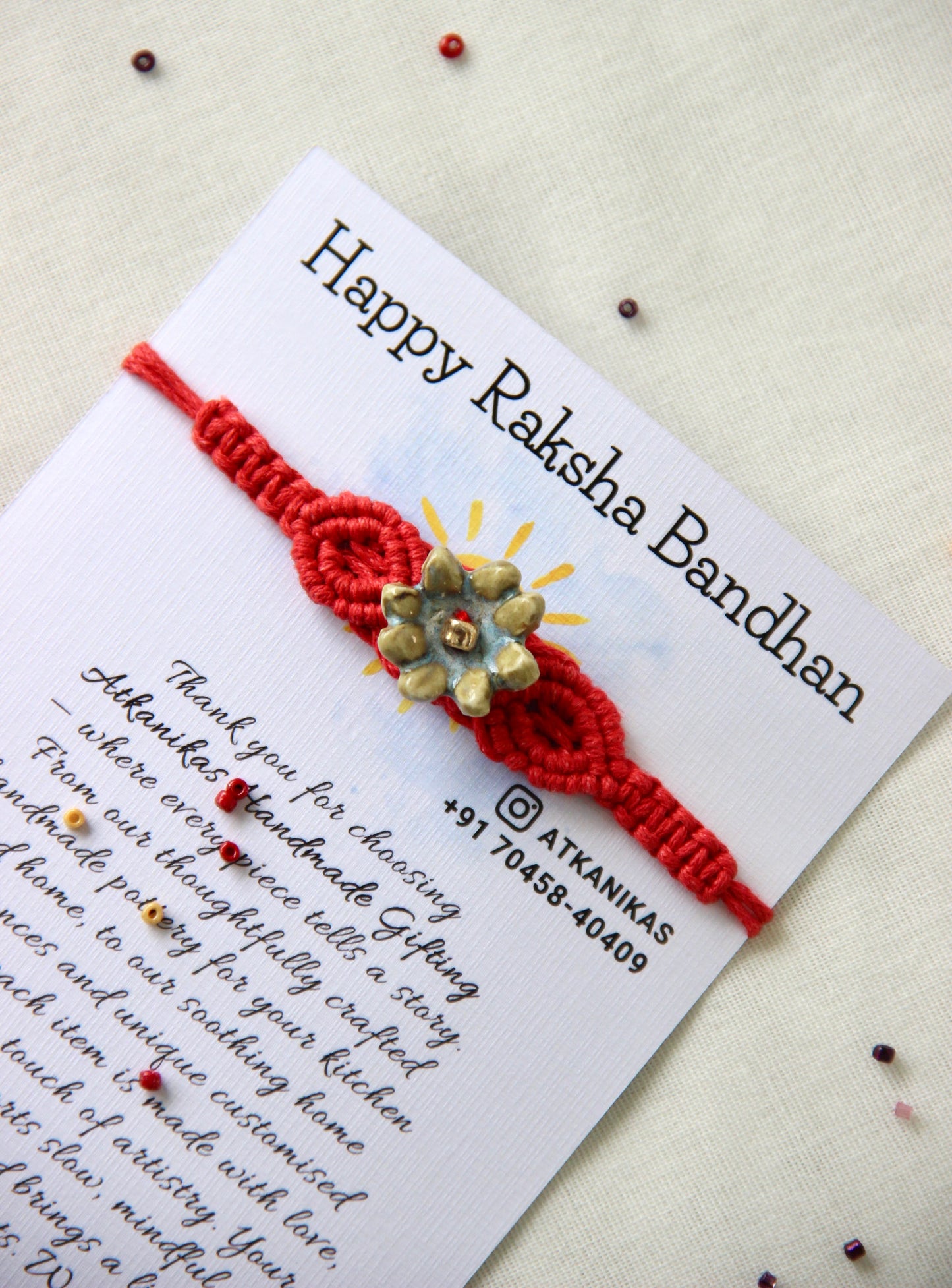 Bloom Charm Woven Bracelet Single Rakhi | Ember Bloom