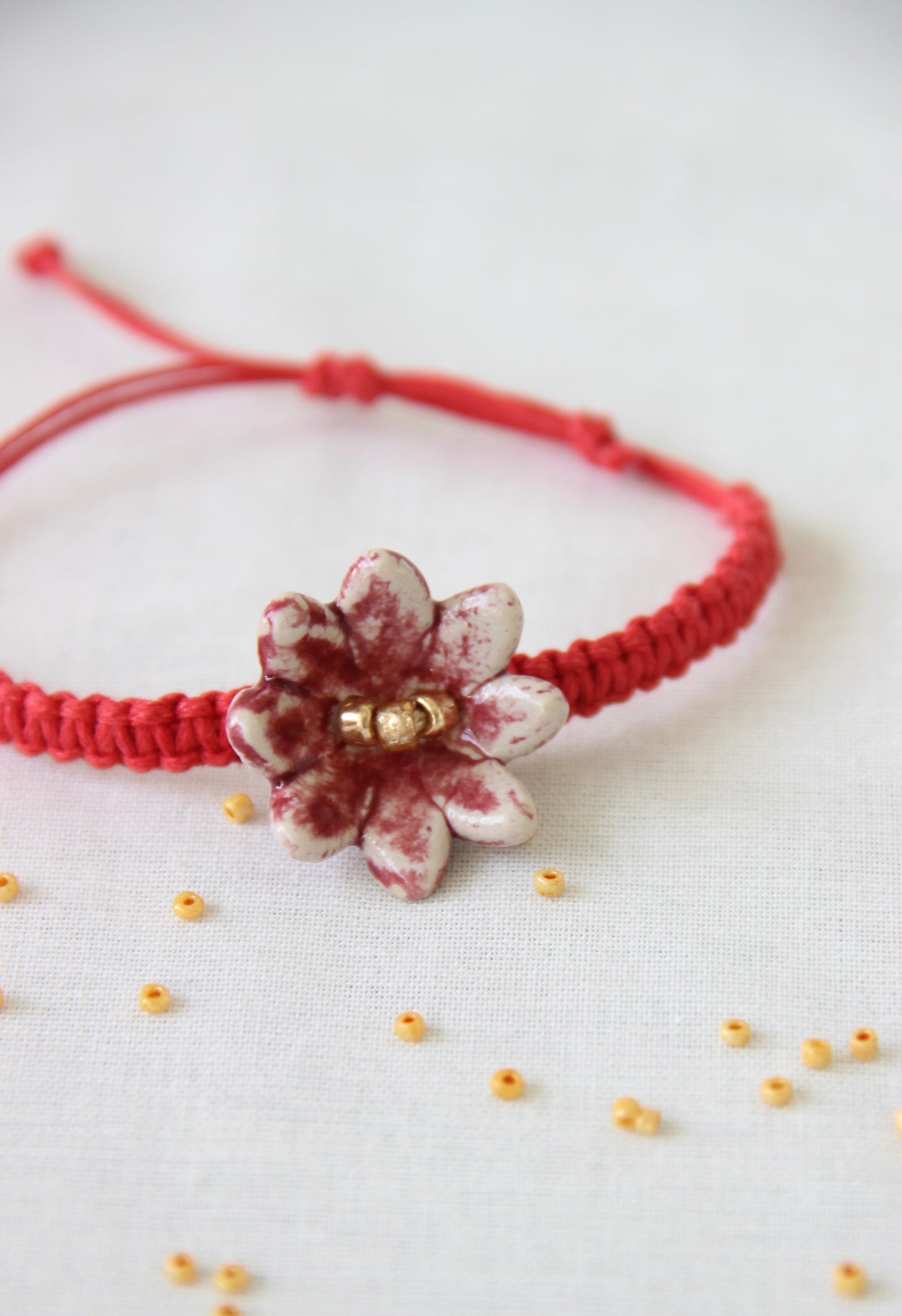 Bloom Charm Single Rakhi | Crimson Red