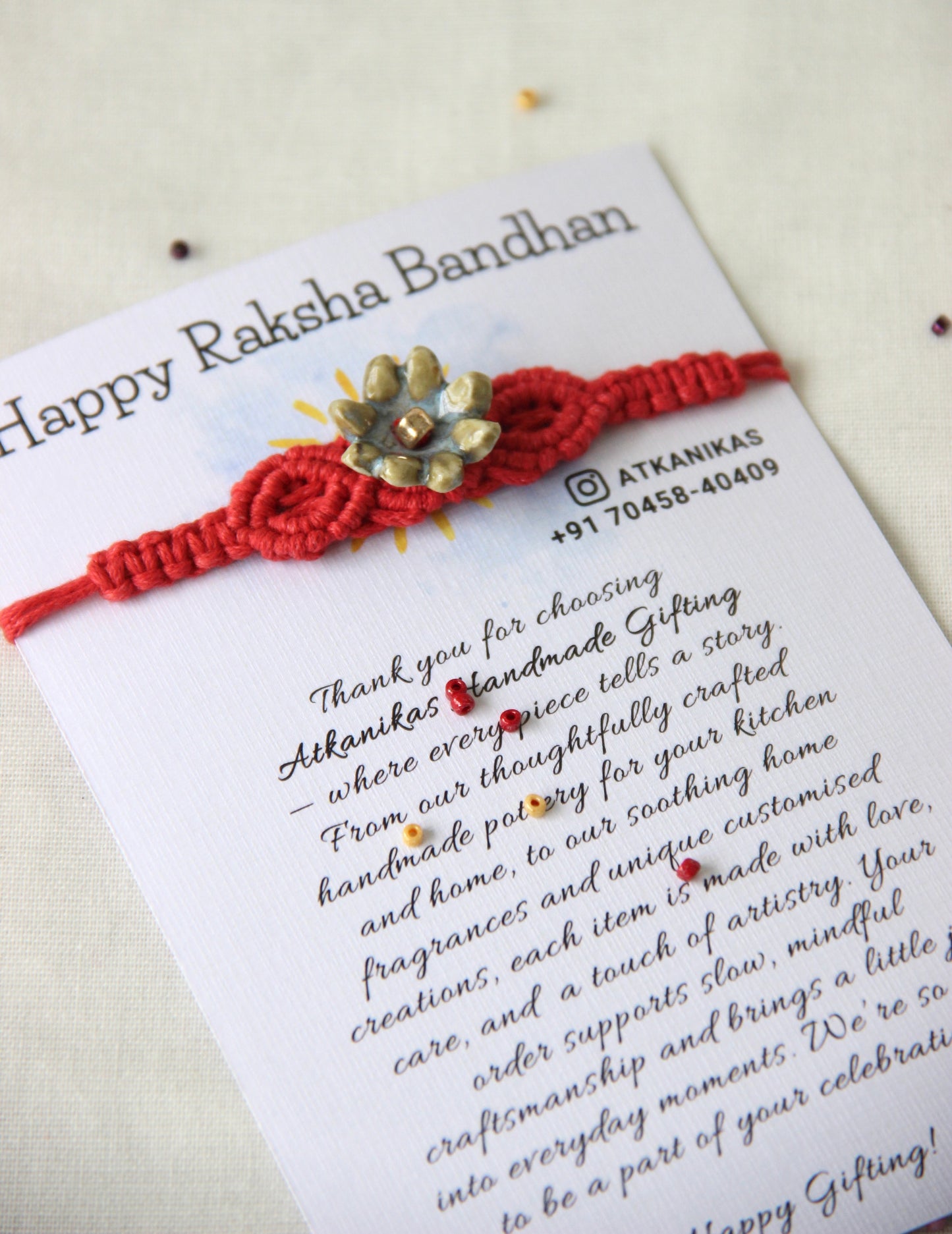 Bloom Charm Woven Bracelet Single Rakhi | Ember Bloom