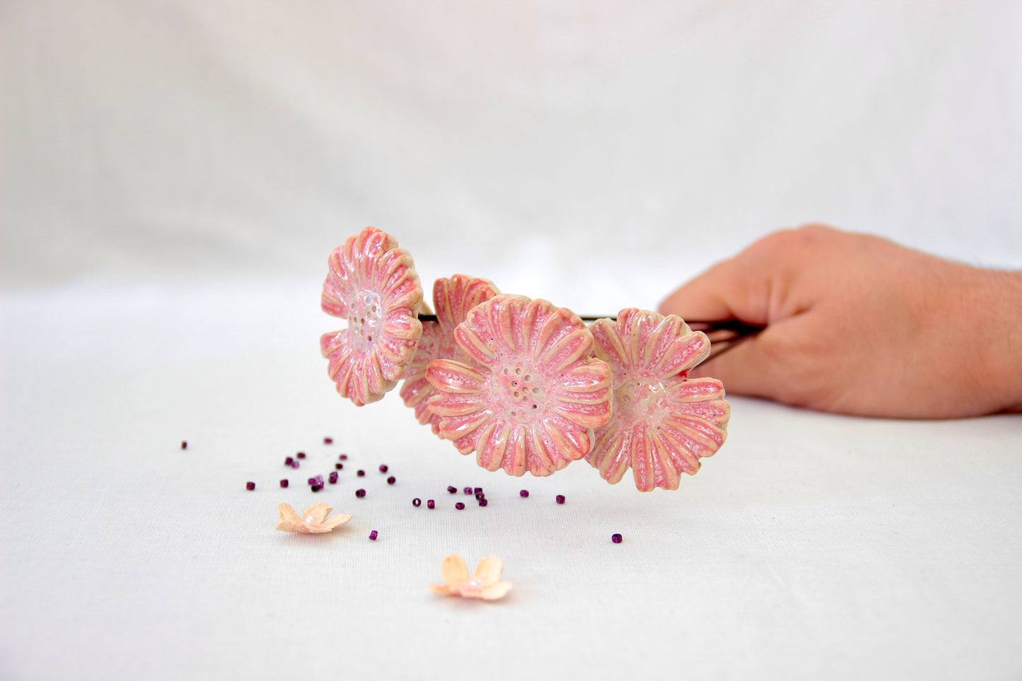 Daisy Ceramic Flower Stick | Blush Pink