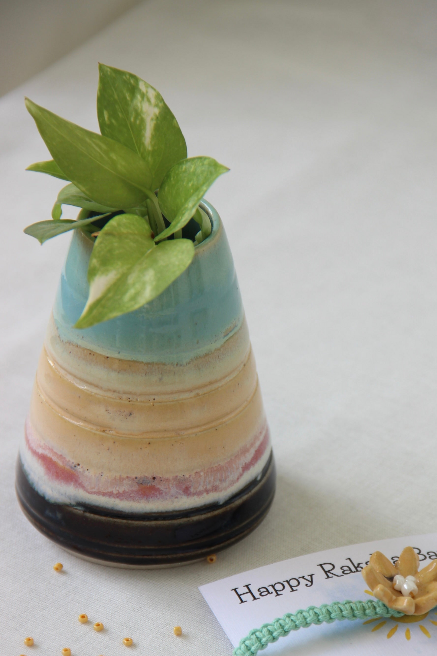 Handmade Ceramic Desk Pot | Morning to Night