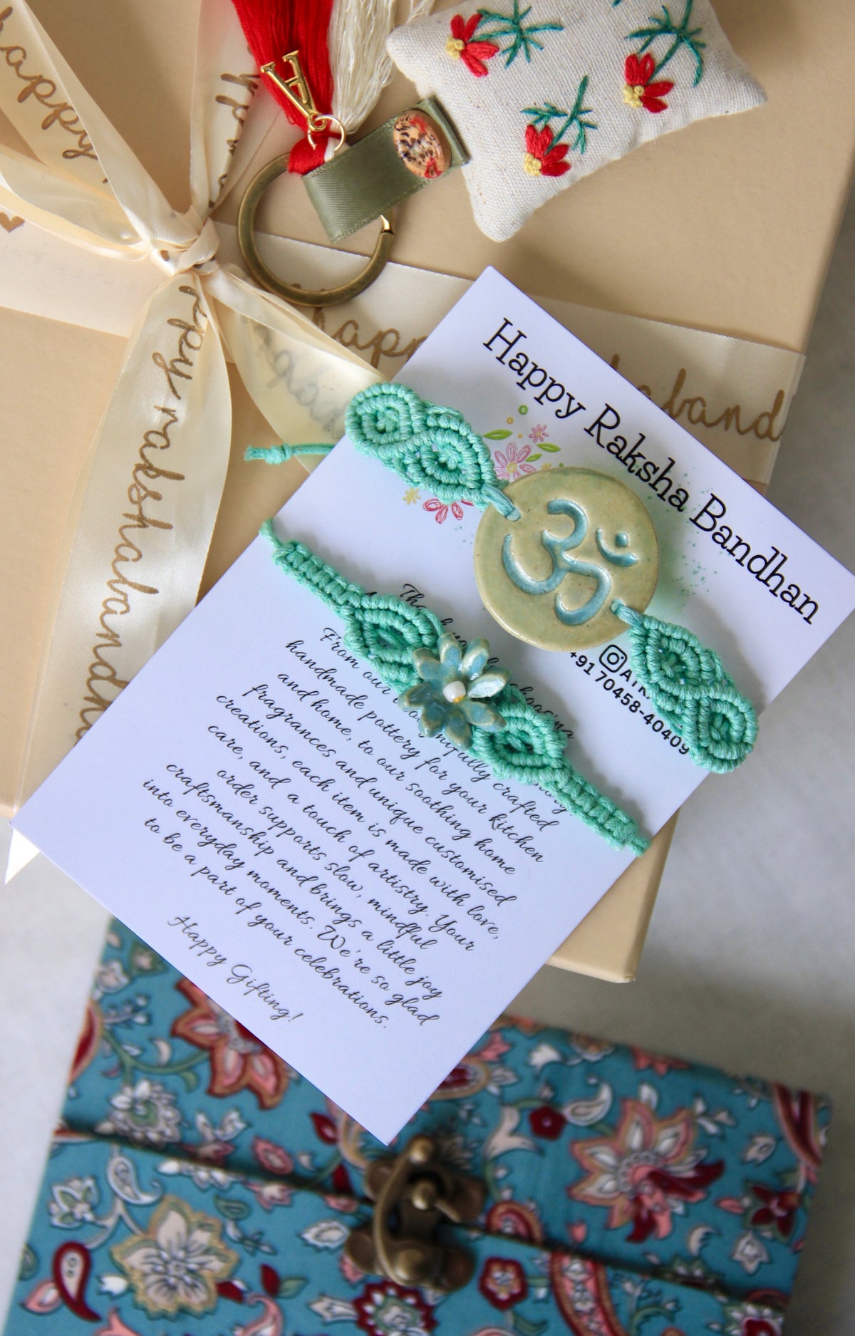 Blessing & Bloom Rakhi Set | Mint Meadow