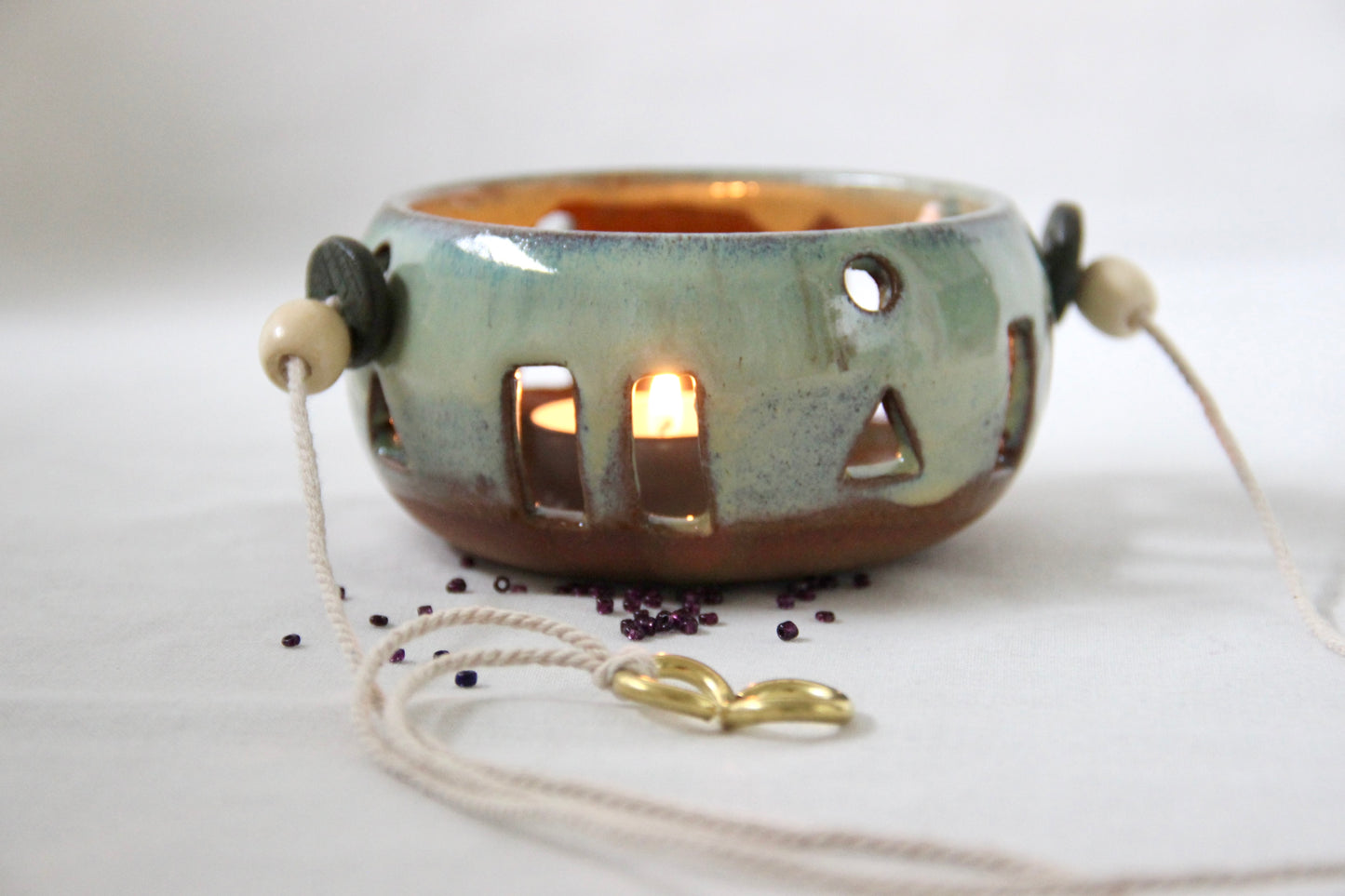 Seafoam Glow | Ceramic Tealight Holder