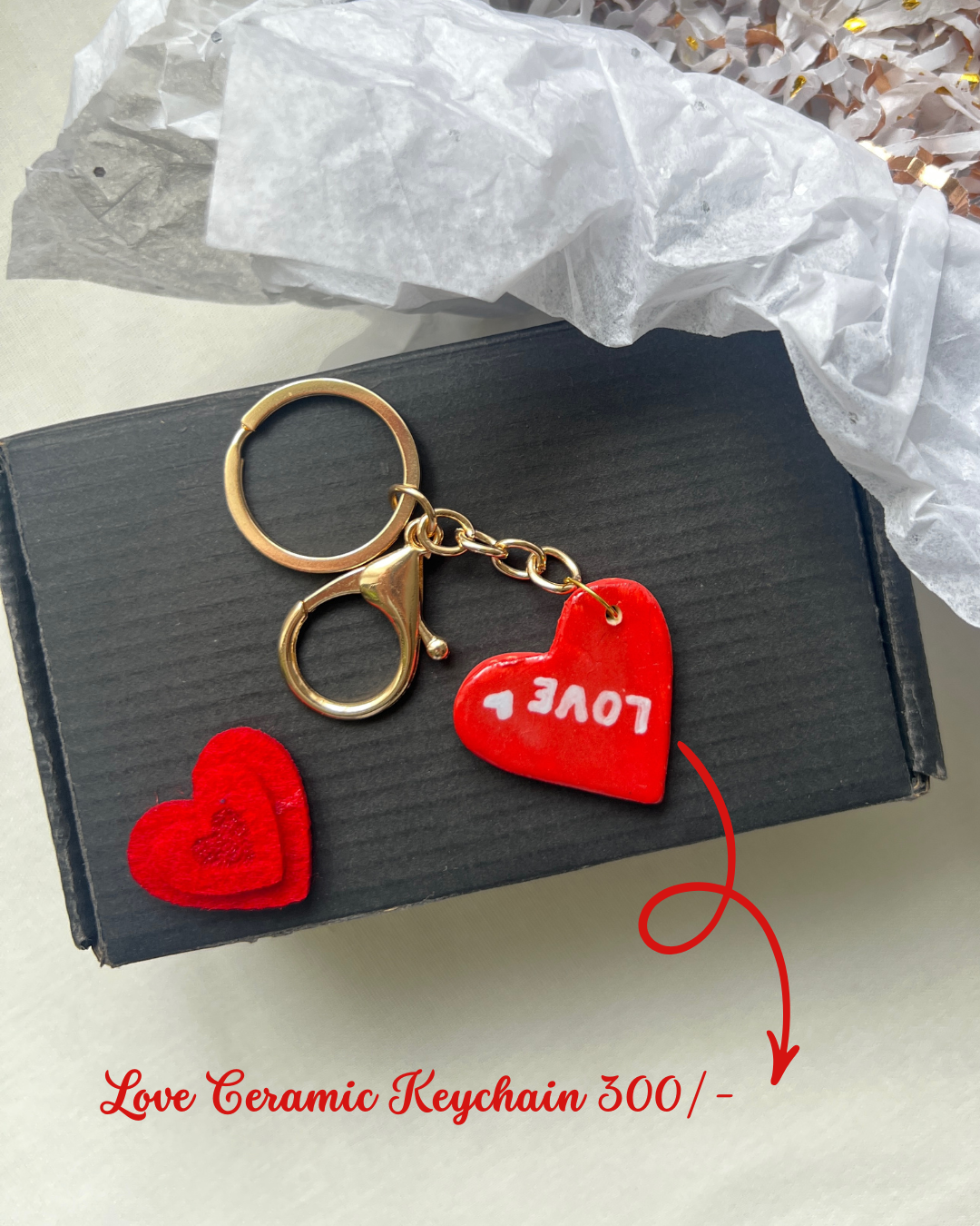 Love Ceramic Keychain