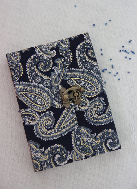 Hand Block Printed Pocket Diary - Midnight Blue