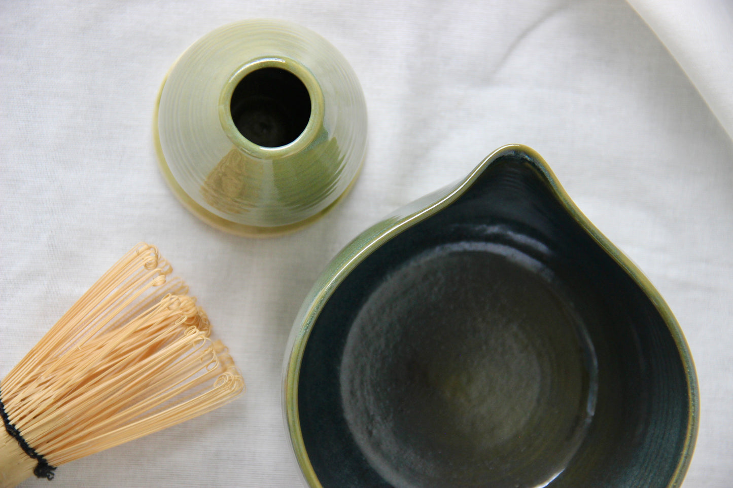 Artisan Matcha Bowl Set | Sage Green