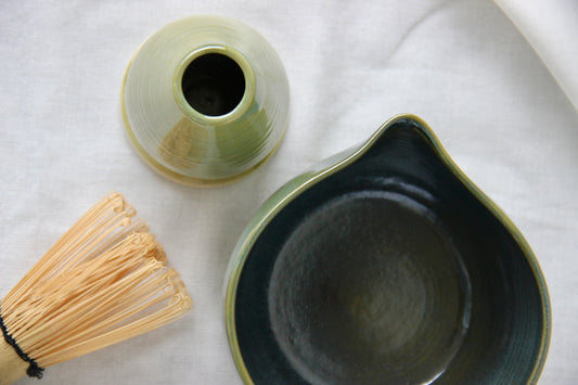 Artisan Matcha Bowl Set | Sage Green