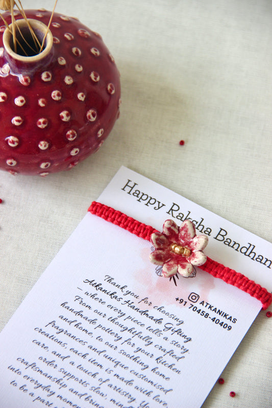 Bloom Charm Single Rakhi | Crimson Red