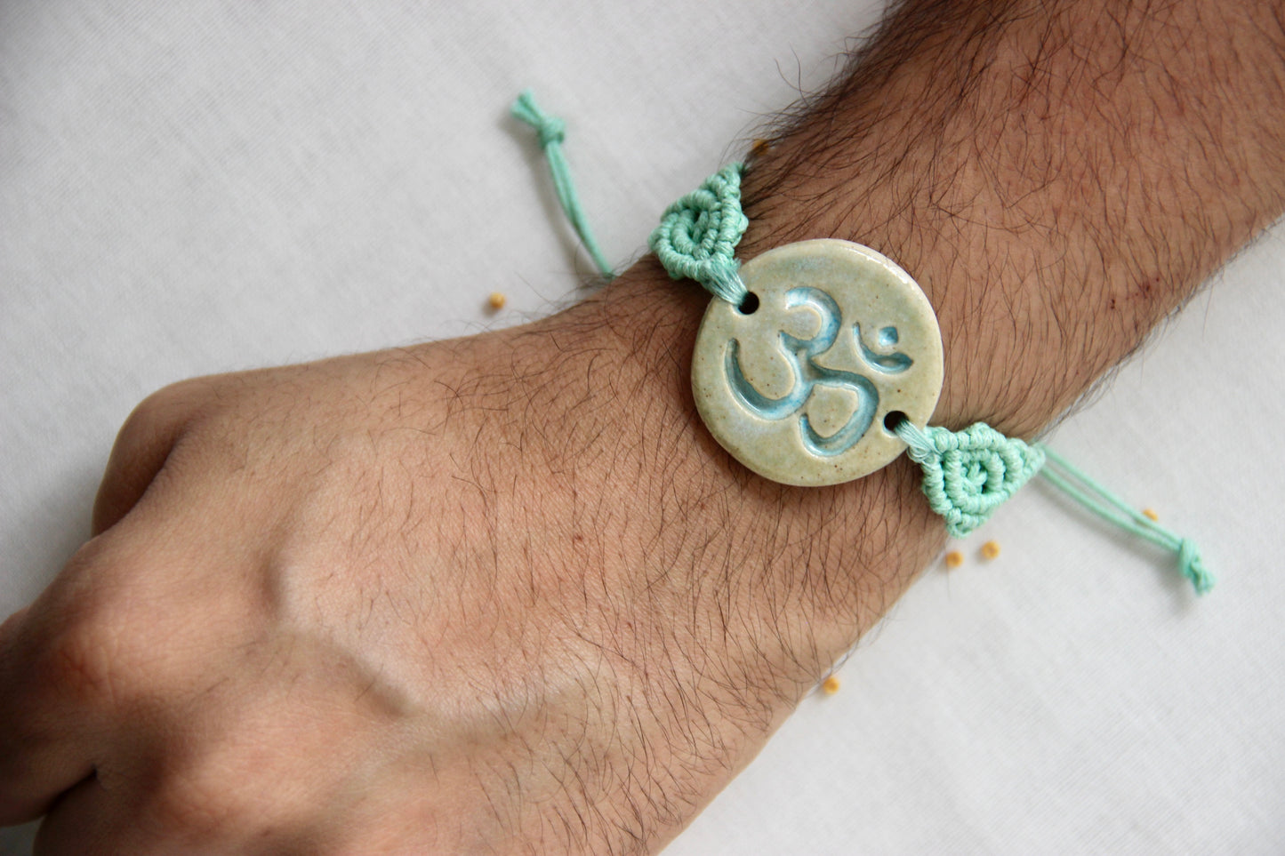 Om Charm Woven Bracelet Single Rakhi | Mint Medow