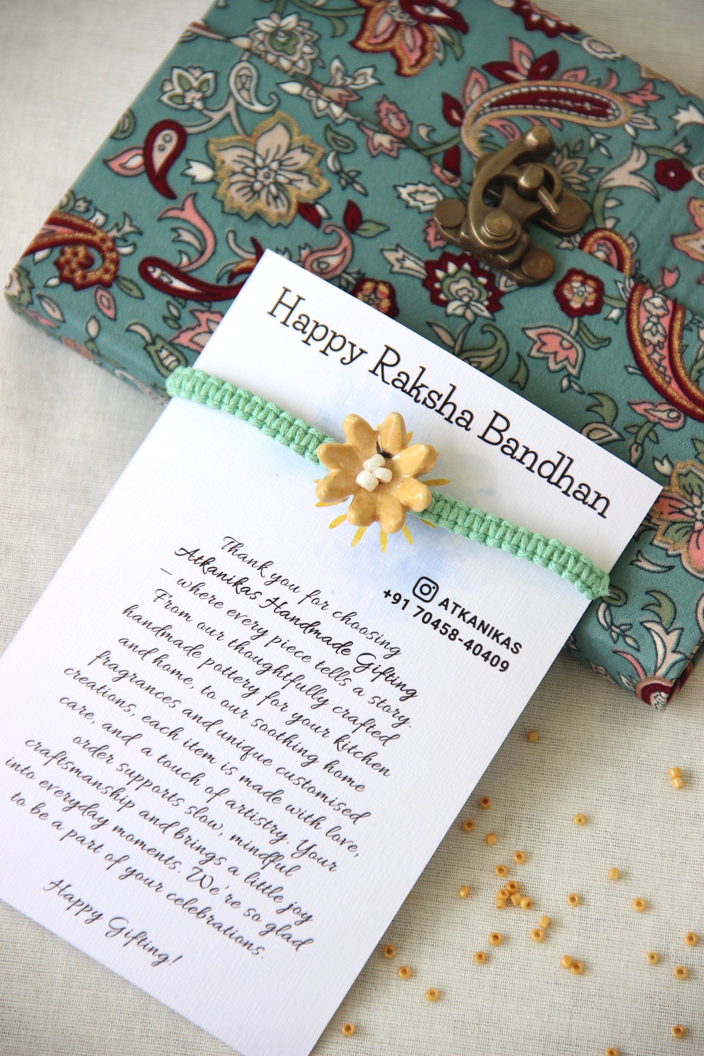 Bloom Charm Single Rakhi | Honey Petal