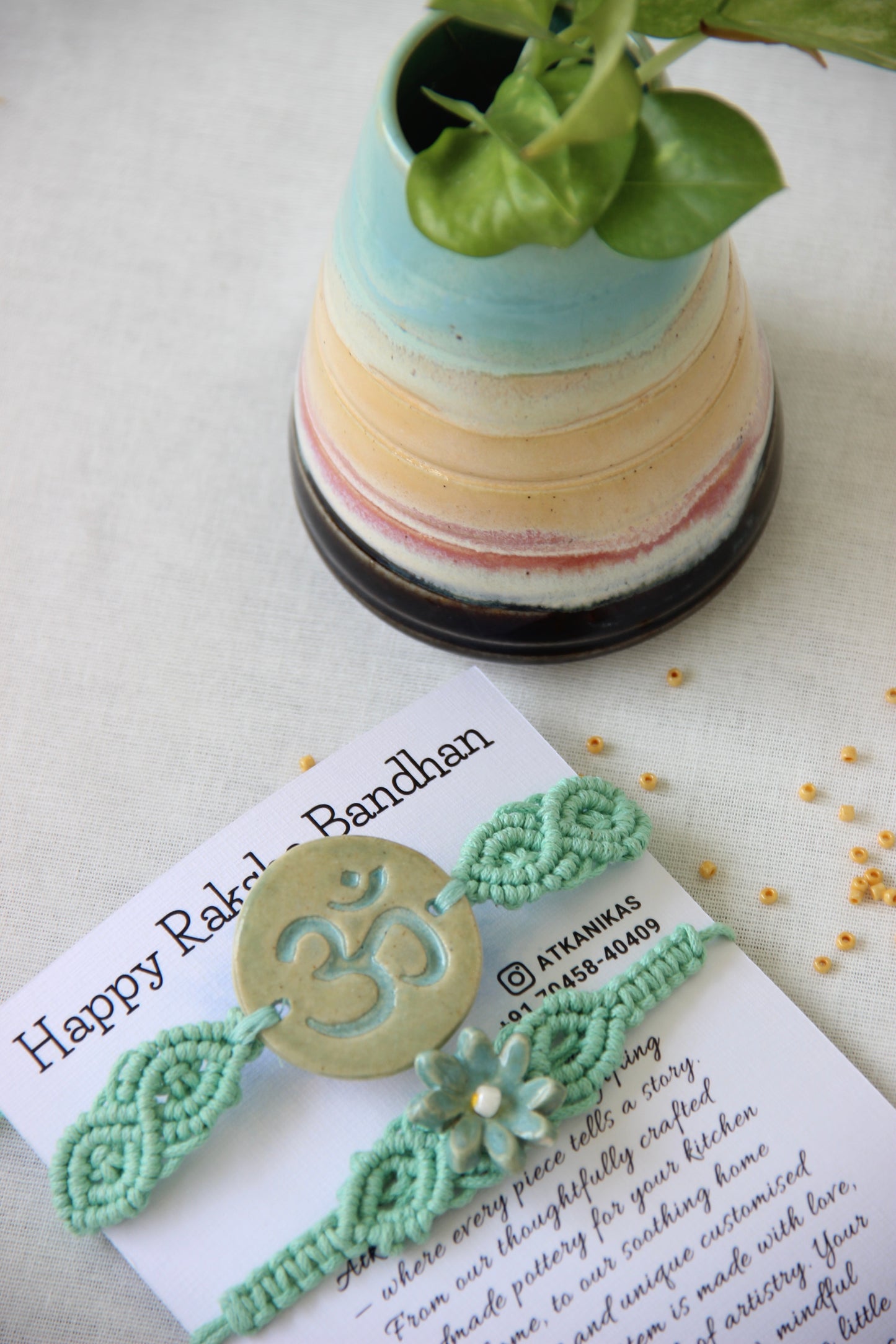Blessing & Bloom Set - Couple Rakhi for Bhaiya & Bhabhi | Mint Meadow
