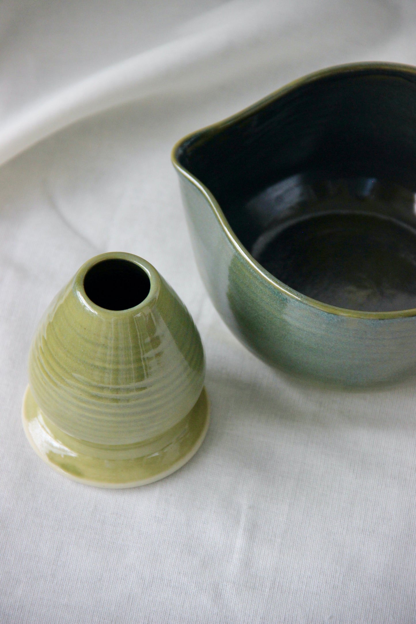 Artisan Matcha Bowl Set | Sage Green