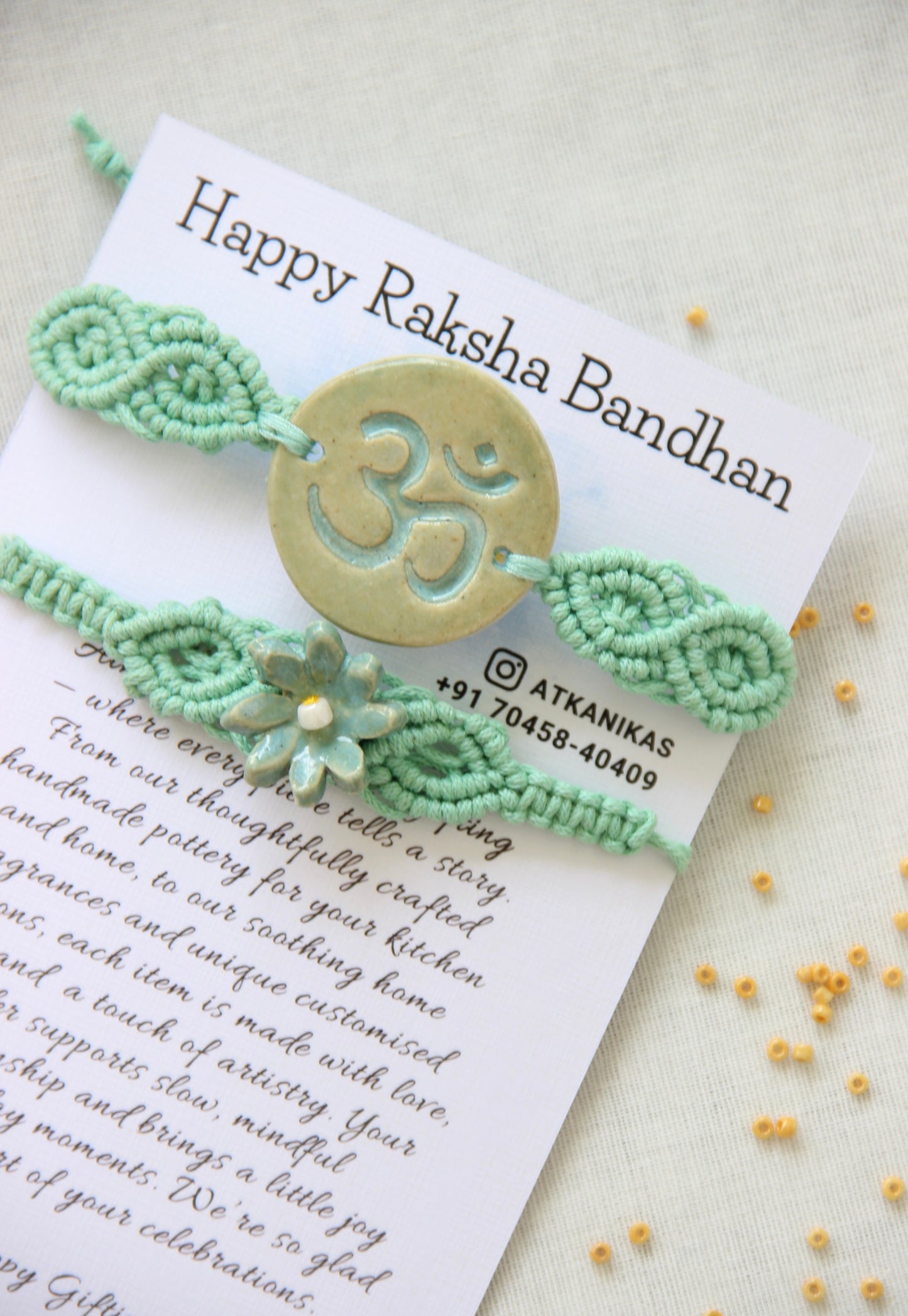 Blessing & Bloom Set - Couple Rakhi for Bhaiya & Bhabhi | Mint Meadow