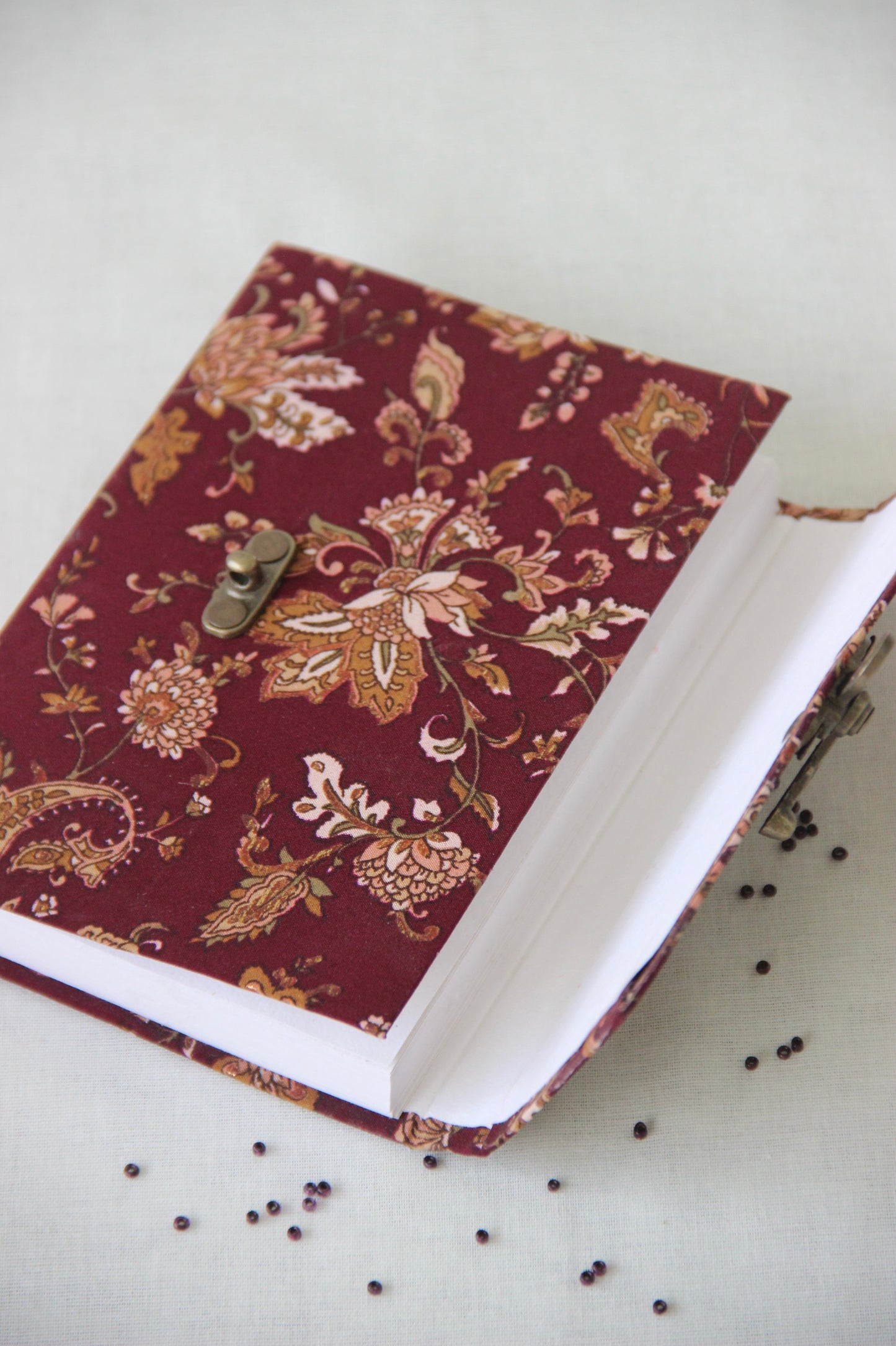 Hand Block Printed Pocket Diary - Merlot