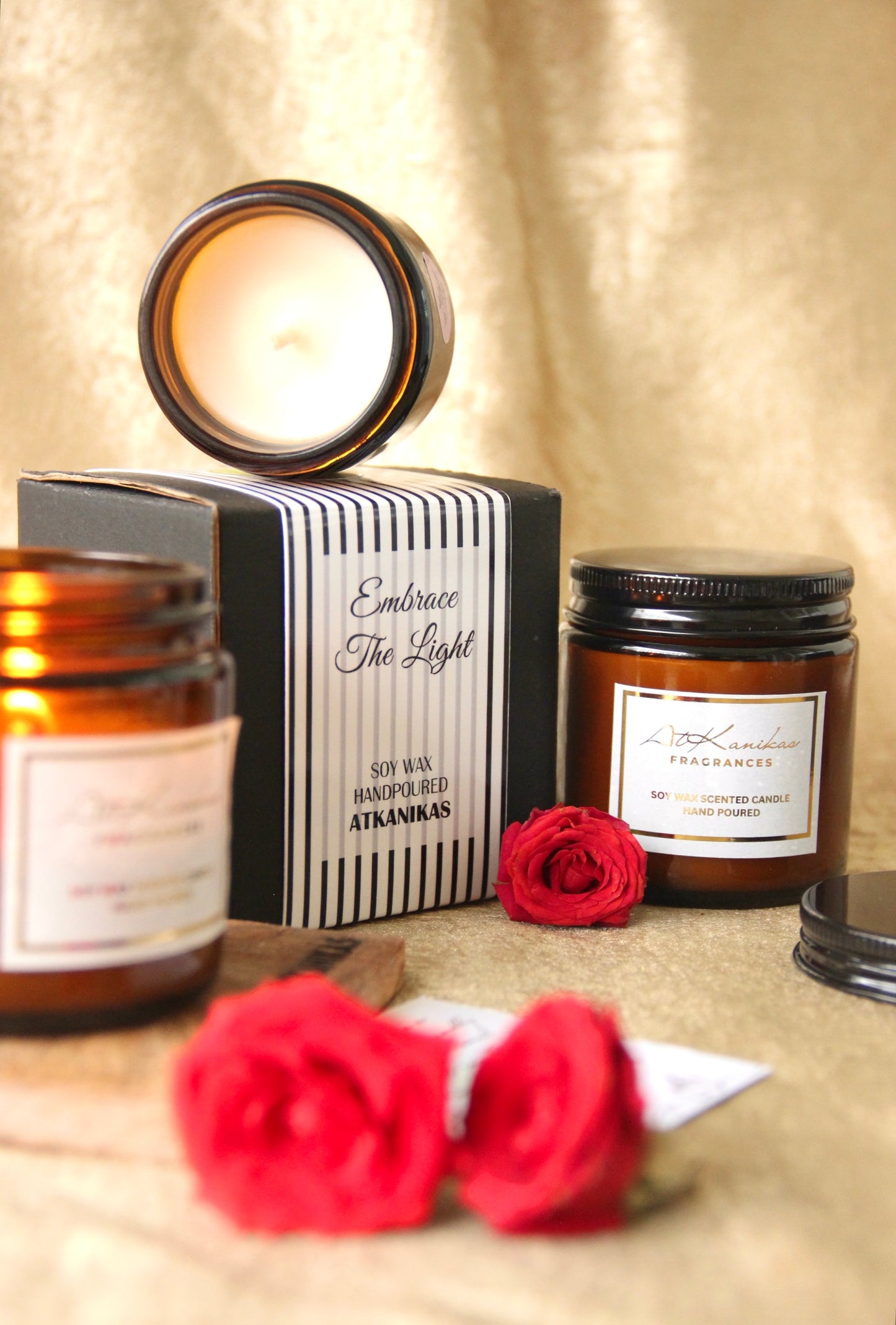 Amber Jar Candle | Creamy Rose